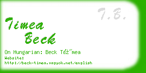 timea beck business card